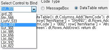 Select Control To Bind